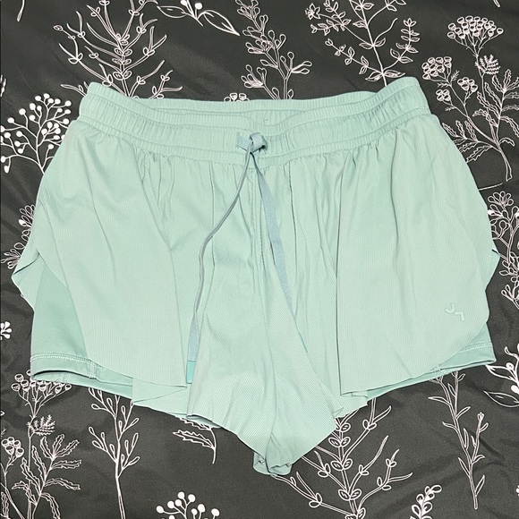 Light Blue Drawstring Shorts - Picture 1 of 4